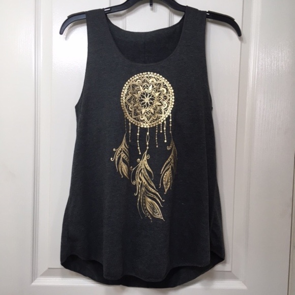 NWOT, Women Sleeveless Tank Top,100% Polyester, Grey, “Dream Catcher” silkscreen - Picture 1 of 6